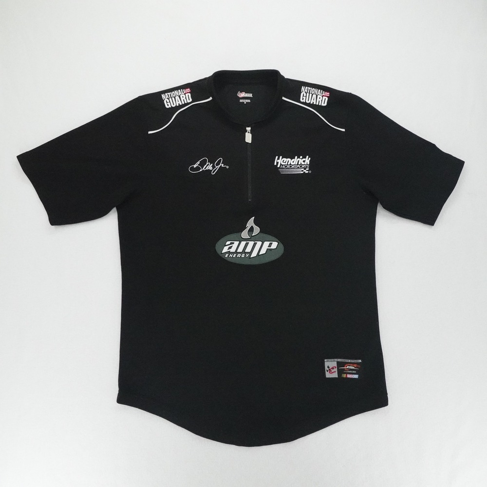 Chase Authentics NASCAR Dale Earnhardt Jr Mens M Black Quarter Zip Racing Shirt